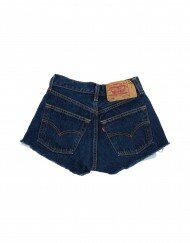 Dark blue denim rough cut shorts back 222