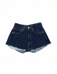 Dark blue denim rough cut shorts front 222