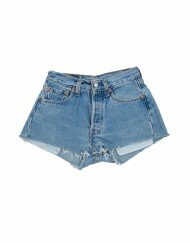 Light blue denim rough cut shorts front 222