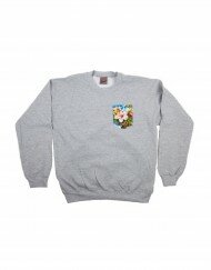 Light grey sweater floral pocket