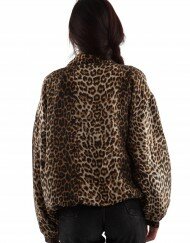 Lightweight Printed Bomber leopard back