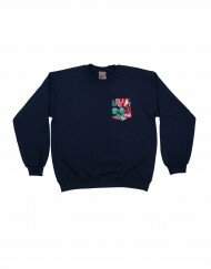 Navy pocket sweater floral pocket trial 2