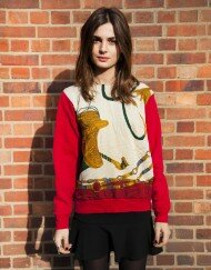 Redcreamscarfsweatshirt F